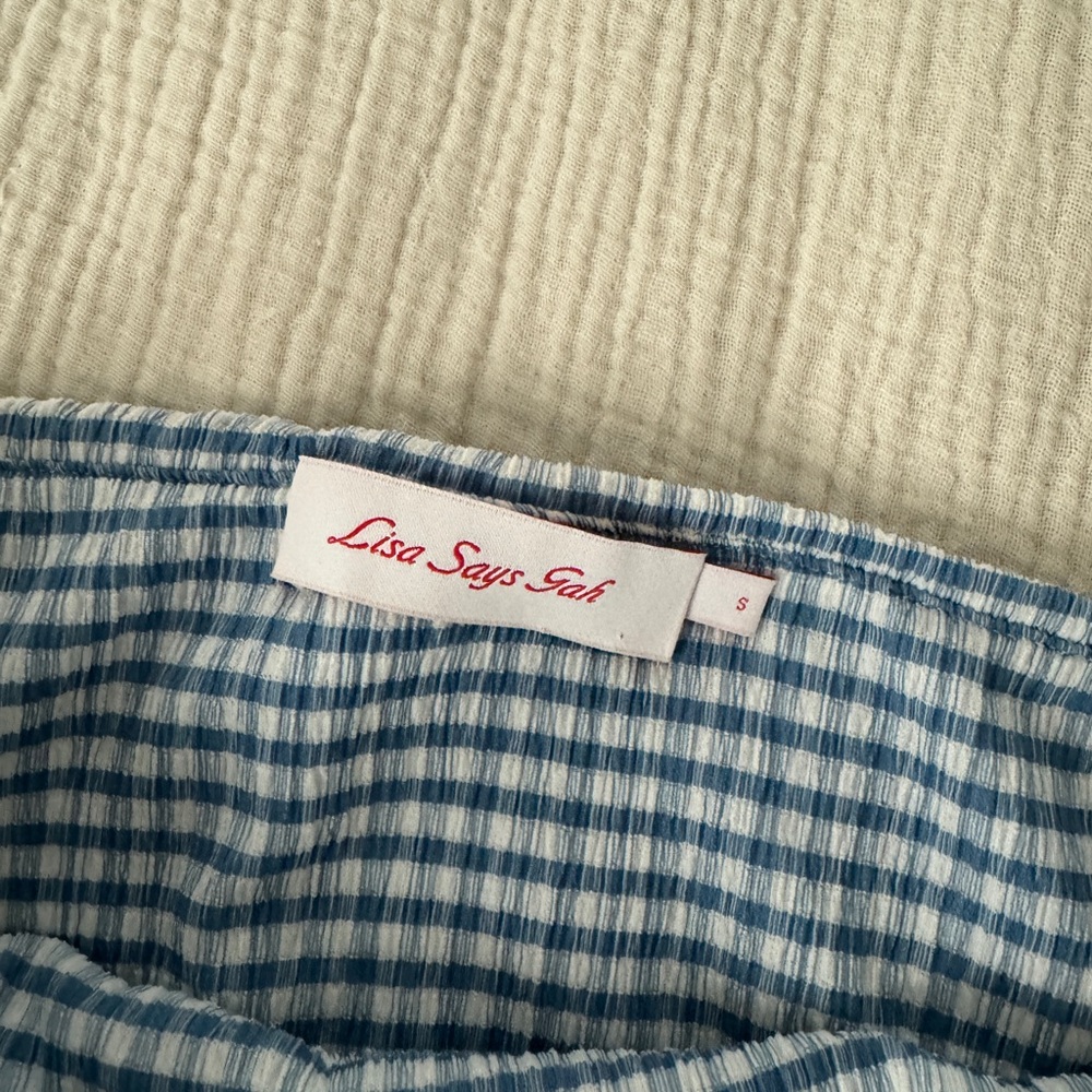 Lisa Says Gah Sisi Blue Gingham Mini Skirt - Picture 4 of 8